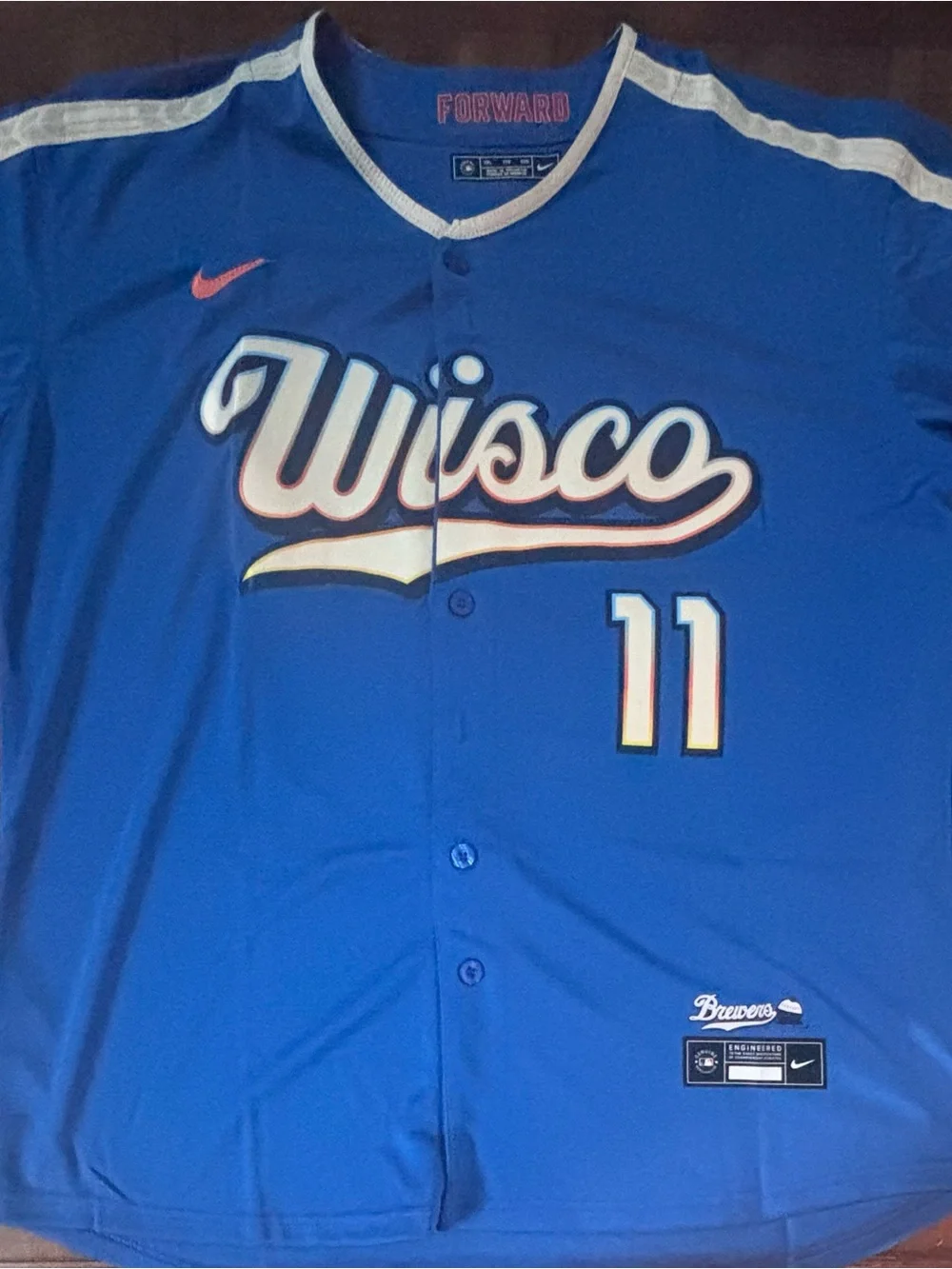Jackson Chourio Adult Brewers City Connect Jersey Size XXL